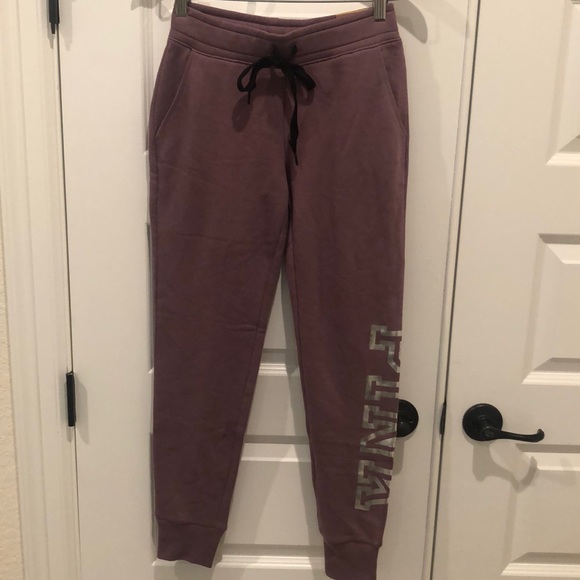 PINK Victoria's Secret Pants - NWT Victoria Secret PINK Purple Logo Lounge Skinny Jogger XS